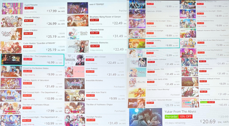 Nintendo eShop Otome sale