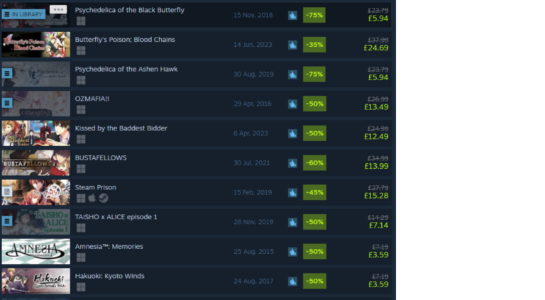 Steam otome sale 1