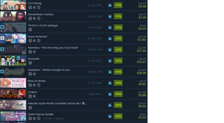 Steam otome sale 3